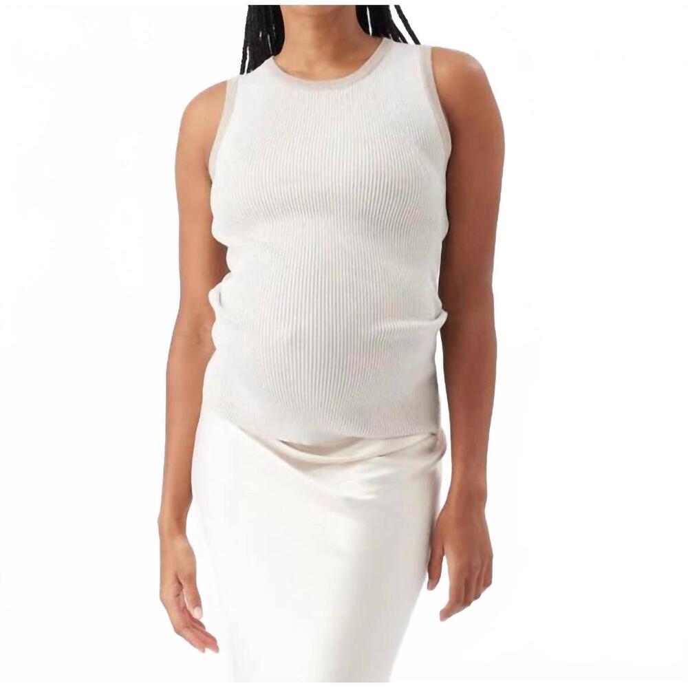 NEW RIPE zoe rib knit nursing tank top in natural taupe